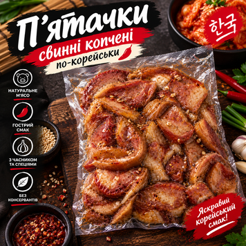П,ятачки свинні (копчені) ПО КОРЕЙСЬКІ ТМ №Шубківські делікатеси" (160грам) 22222-5 фото